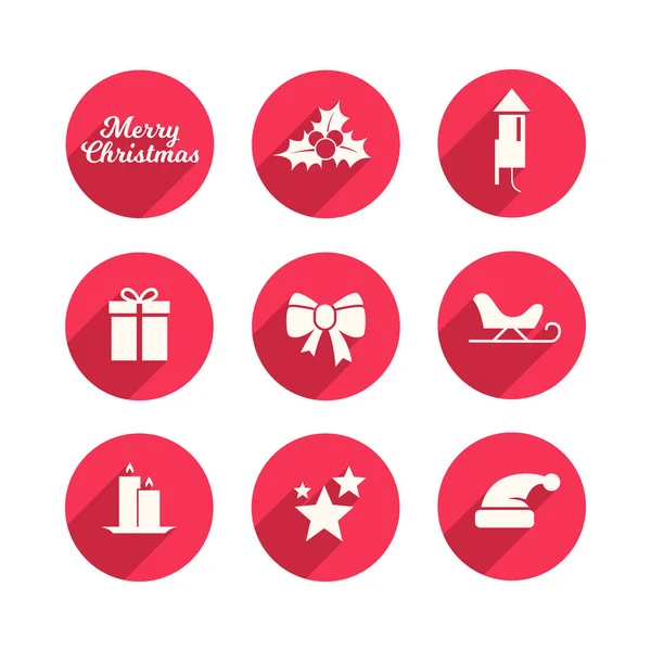 Navidad Vector Icono Conjunto — Archivo Imágenes Vectoriales