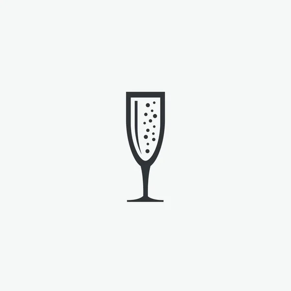 Шампанське Скляна Плоска Векторна Іконка — стоковий вектор