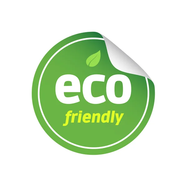 Eco adesivo redondo amigável — Vetor de Stock