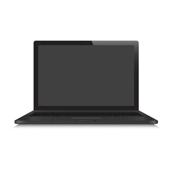 Computador portátil preto Vector — Vetor de Stock