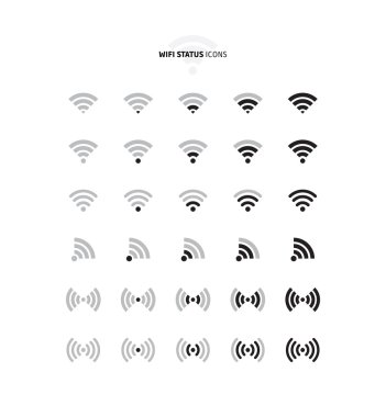 WiFi durum Icons Set