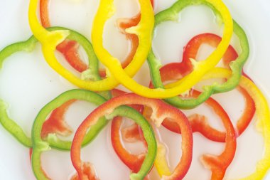 Arka plan dolmalık biber dilimlenmiş