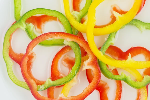 Arka plan dolmalık biber dilimlenmiş