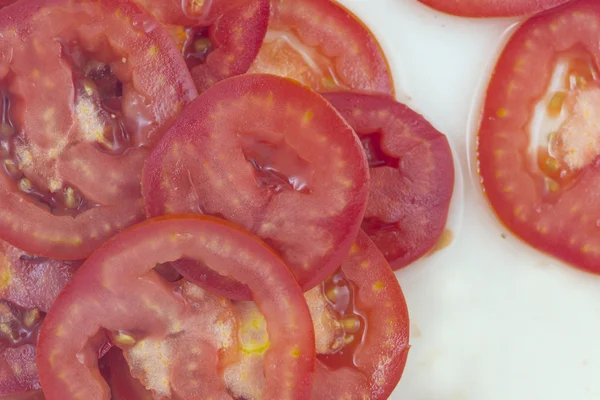 Tomatoes slice pattern background — Stock Photo, Image