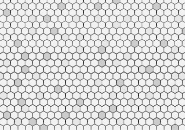 Soyut geometrik altıgen siyah beyaz desenli arka plan. Vektör illüstrasyonu