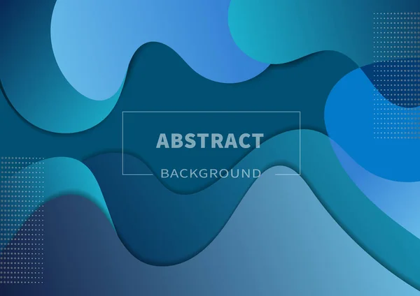 Abstract Wavy Geometric Dynamic Blue Tone Background Trendy Gradient Fluid — Stock Vector