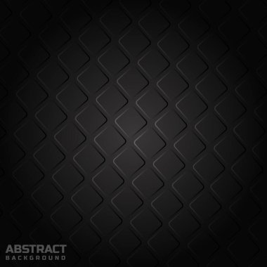 Siyah arkaplanda soyut çizgili kare desen. Metal doku. Vektör illüstrasyonu