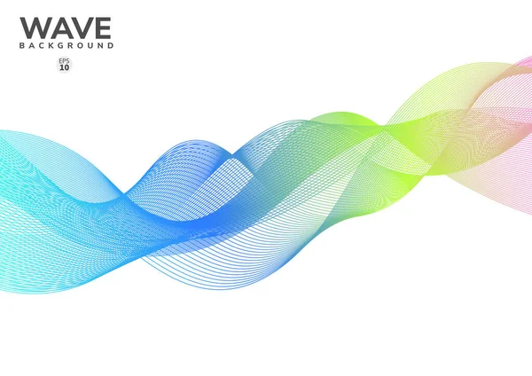 Abstract Smooth Waves Lines Colorful White Background Vector Illustration — Stock Vector