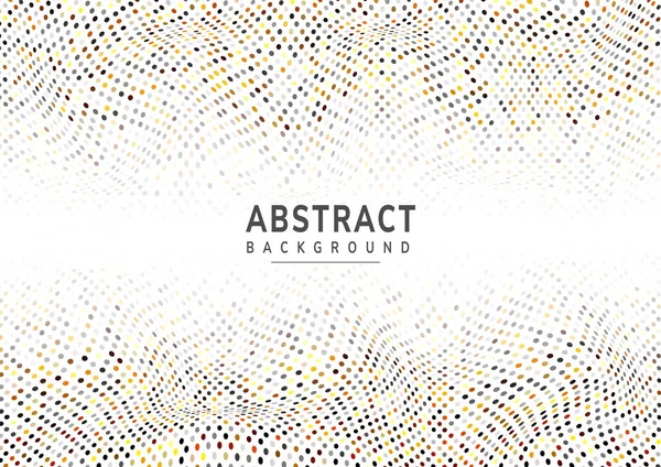 白い背景に抽象的なパターンドットの色のハーフトーン波 ベクターイラスト — ストックベクタ