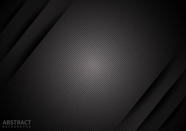 Capa Superpuesta Diagonal Fondo Papel Negro Abstracto Con Sombra Estilo — Archivo Imágenes Vectoriales