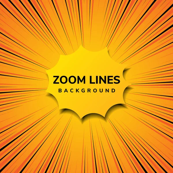 Abstract Zoom Line Comic Motion Pop Art Style Yellow Orange —  Vetores de Stock