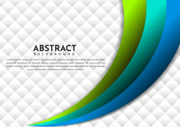 Capa Gradiente Curva Línea Azul Verde Abstracta Que Superpone Fondo — Vector de stock