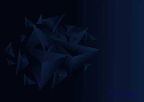 Abstrakt Mörkblå Geometrisk Polygonal Bakgrund Kan Använda För Mall Broschyr — Stock vektor