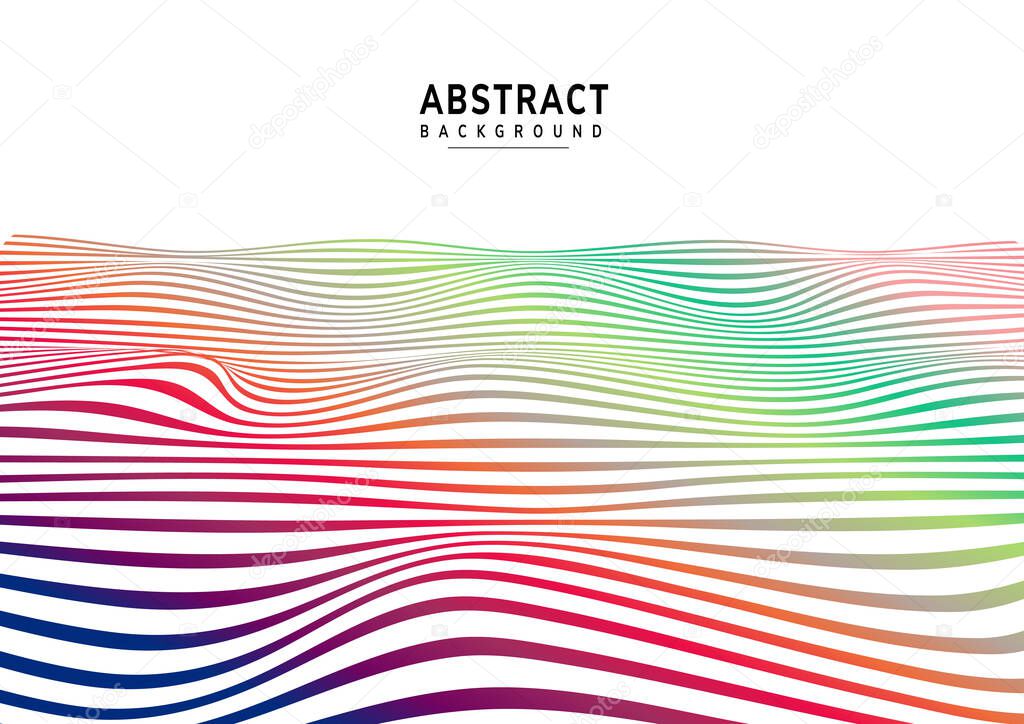Abstract colorful lines wave, Wavy stripes pattern Vector illustration. 