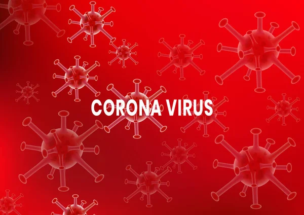 Coronavirus Covid 2019 Auf Rotem Hintergrund Tödlicher Virustyp 2019 Ncov — Stockvektor