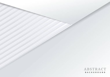 Beyaz kağıt katmanlı soyut şablon 3D arka plan. Vektör illüstrasyonu