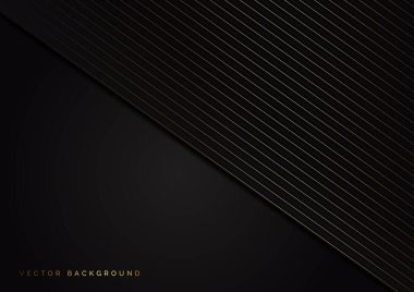 Soyut çizgiler, altın çizgiler, siyah arka planda çapraz çakışma. Lüks bir şekilde. Vektör illüstrasyonu