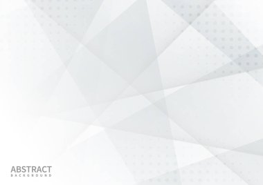 Soyut geometrik beyaz ve gri arka plan dekoratif yarım ton dokusu. Reklam, poster, şablon, iş sunumu için kullanabilirsiniz. Vektör illüstrasyonu