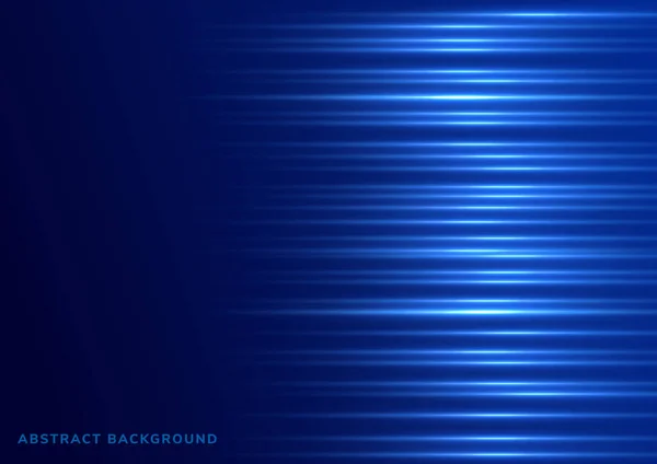 Astratto Luce Blu Orizzontale Sfondo Blu Concetto Tecnologico Illustrazione Vettoriale — Vettoriale Stock