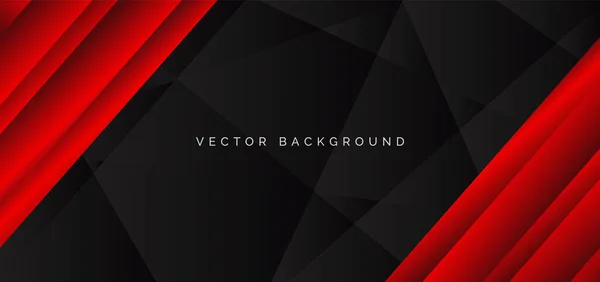 Șablon Corporativ Banner Concept Abstract Triunghi Roșu Negru Contrast Fundal — Vector de stoc