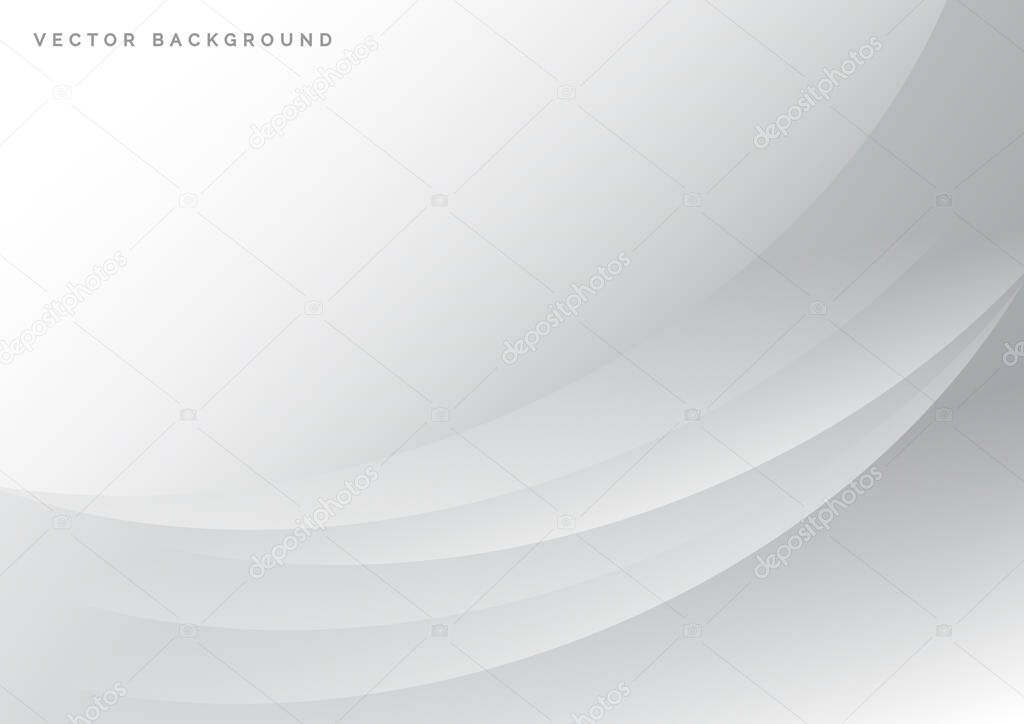 Abstract white and grey elegant curve background. You can use for ad, poster, template, business presentation. Vector illustratio