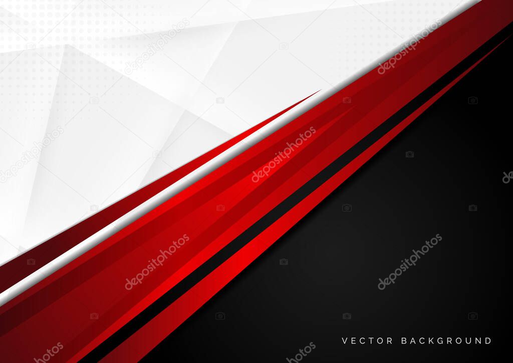 Template corporate concept red black grey and white contrast background. You can use for ad, poster, template, business presentation. Vector illustration