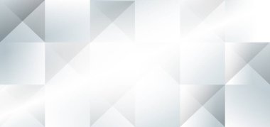 Soyut afiş ağı beyaz ve gri geometrik kare üst üste binen teknoloji kurumsal kavram ile metnin için alan. Vektör illüstrasyonu