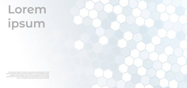 Soyut beyaz ve gri geometrik altıgenler kurumsal tasarım arka plan teknolojisi kavramı. Reklam, poster, şablon, iş sunumu için kullanabilirsiniz. Vektör illüstrasyonu