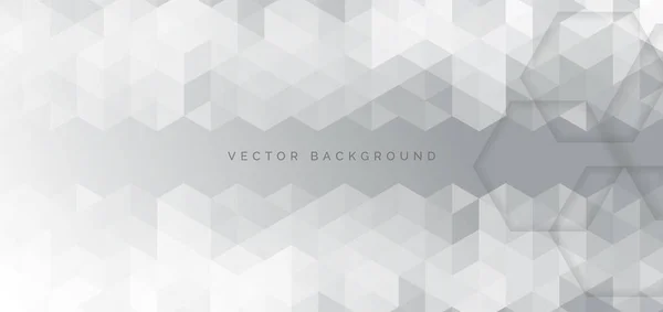Abstract Banner Web White Gray Geometric Hexagon Overlapping Technology Corporate — Stock Vector