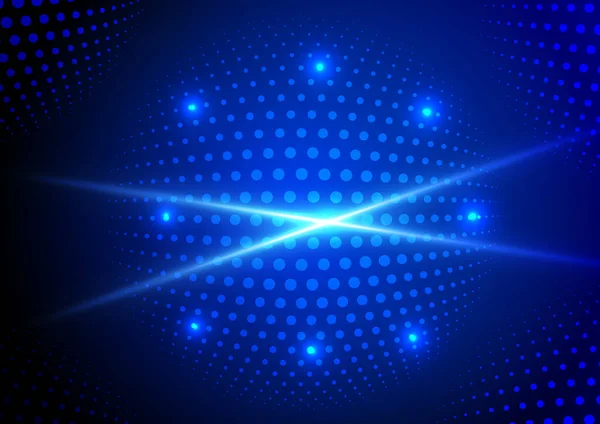 Abstrakte Technologie Futuristisches Datenpartikelmuster Dynamischer Blauer Punkte Mit Beleuchtung Auf — Stockvektor