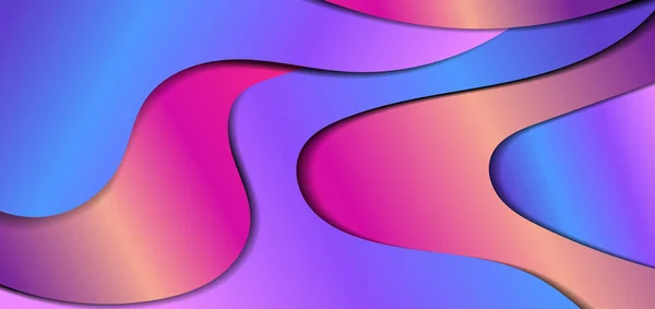 影の活気のある色の液体波要素最小限の設計背景と抽象流体勾配動的形状 バナーデザイン ベクターイラスト — ストックベクタ