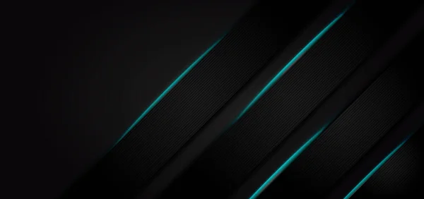 Abstrakte Vorlage Schwarze Streifen Mit Blauem Neonlicht Mit Kopierraum Für — Stockvektor