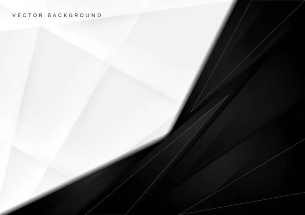 Abstrakte Vorlage Design Layout Weißen Und Schwarzen Geometrischen Dreieck Hintergrund — Stockvektor
