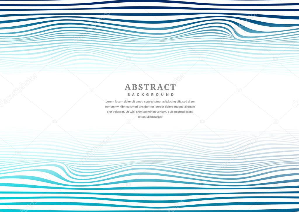 Abstract blue lines wave stripes pattern with copy space for text. You can use for ad, poster, template, business presentation. Vector illustration
