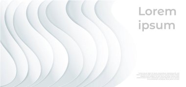 Pankart arka plan beyaz kıvrımlı katmanlar arka plan 3D kağıt kesme biçimi. Reklam, poster, şablon, iş sunumu için kullanabilirsiniz. Vektör illüstrasyonu