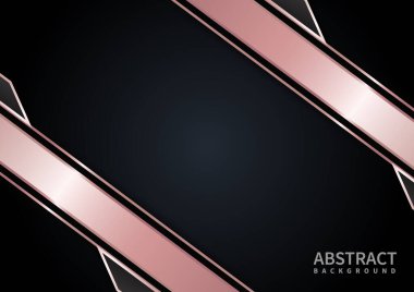 Soyut şablon pembe altın geometrik kontrastlı siyah arka plan. Broşür tasarımı için kullanabilirsiniz. poster, pankart ağı, broşür, vesaire. Vektör illüstrasyonu