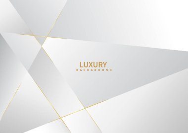 Soyut beyaz arka plan, altın çizgili lüks. Vektör illüstrasyonu