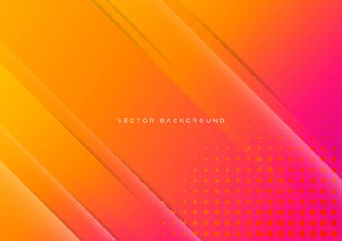Noktalı soyut eğimli pembe ve turuncu köşegen. Modern tasarım. Vektör illüstrasyonu  