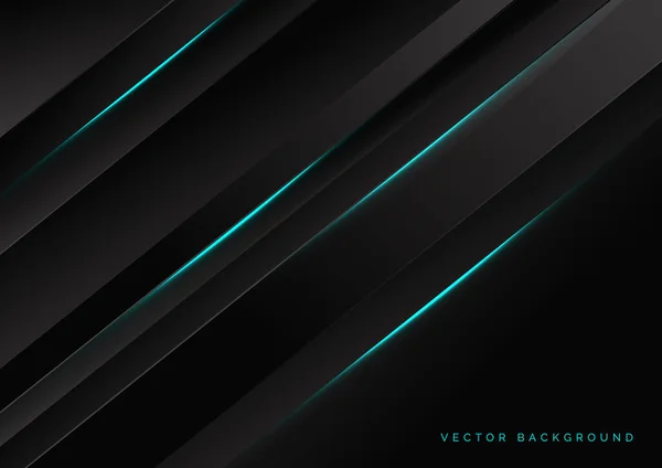 Modèle Abstrait Rayures Noires Avec Néon Bleu Lumière Avec Espace — Image vectorielle