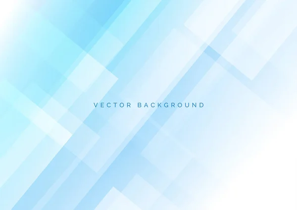 Abstraktes Hellblaues Quadrat Das Sich Mit Weißem Hintergrund Überlappt Vektorillustration — Stockvektor