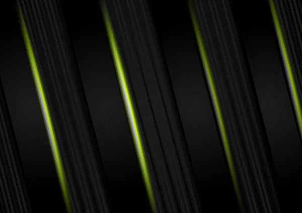 Abstrakter Moderner Schwarzer Texturverlauf Streifen Diagonaler Hintergrund Mit Grünem Lichteffekt — Stockvektor