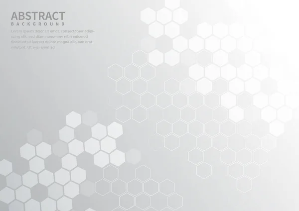 Modèle Hexagonal Géométrique Abstrait Sur Fond Blanc Gris Illustration Vectorielle — Image vectorielle