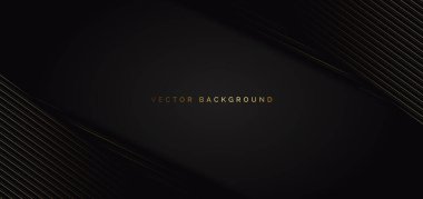 Soyut çizgiler, altın çizgiler, siyah arka planda çapraz çakışma. Lüks bir şekilde. Vektör illüstrasyonu