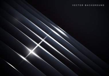 Soyut koyu renk eğimli köşegen çizgileri ve beyaz parlak ışık efekti. Teknoloji tarzı. Vektör illüstrasyonu