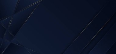 Soyut şablon mavi geometrik köşegen arkaplan ve altın çizgi. Lüks bir şekilde. Vektör illüstrasyonu