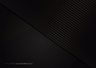 Soyut çizgiler, altın çizgiler, siyah arka planda çapraz çakışma. Lüks bir şekilde. Vektör illüstrasyonu