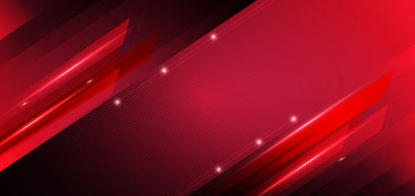Astratto Banner Rosso Geometrico Con Illuminazione Effetto Rosso Sfondo Con — Vettoriale Stock