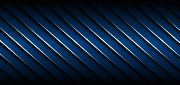 Abstrakte Banner Design Streifen Geometrische Diagonale Linien Dunkelblaue Farbe Hintergrund — Stockvektor