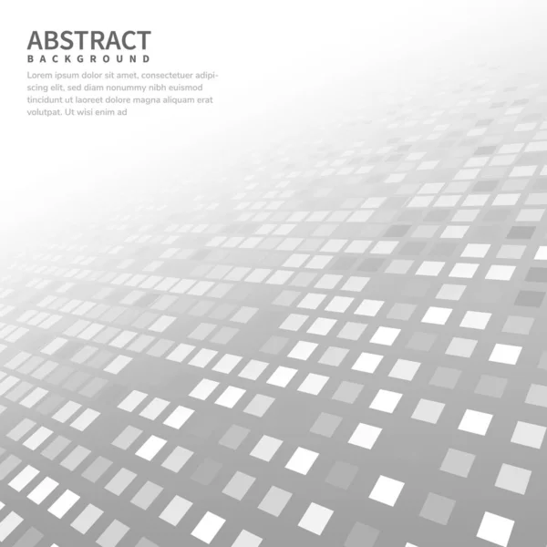 Abstrato Cinza Branco Padrão Quadrado Geométrico Fundo Com Perspectiva Formas — Vetor de Stock