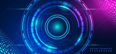 Soyut Gelecek Teknolojisi Geçmişi. HUD daire elemanı. Vektör illüstrasyonu 